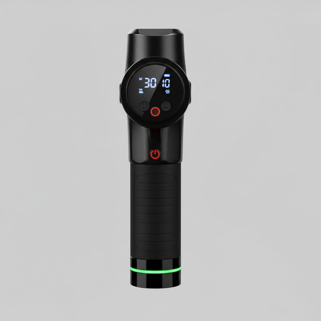 Pistolet de massage - Vue de face fond gris